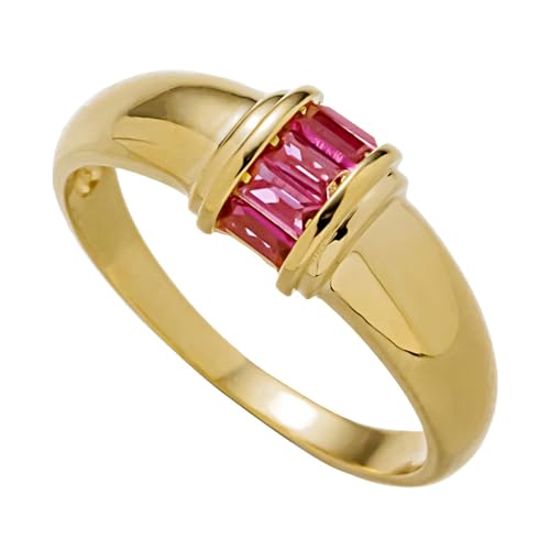 Mesnt Verlobungsring Gold, 9 Karat Gelbgold Ring für Damen mit Rechteck Turmalin, Größe 50 (15.9) von Mesnt