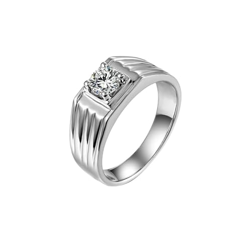 Mesnt Verlobungsringe, 925 Silber Ring für Herren with Zirkonia, Größe 66 (21.0)/P3045 von Mesnt
