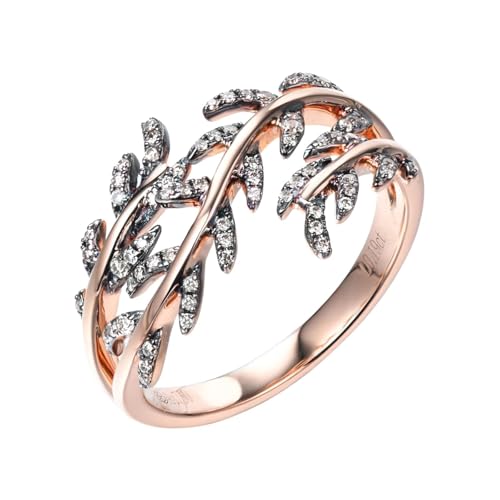 Mesnt Verlobungsringe Für Frauen Damen, 18K Rotgold Ring für Damen with Im Labor hergestellter Diamant 0.19ct, Größe 63 (20.1) von Mesnt