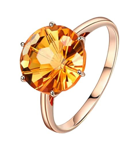 Mesnt Verlobungsringe für Frauen, 18K Rotgold Ring für Frauen with Citrin 1.17ct, Größe 50 (15.9) von Mesnt