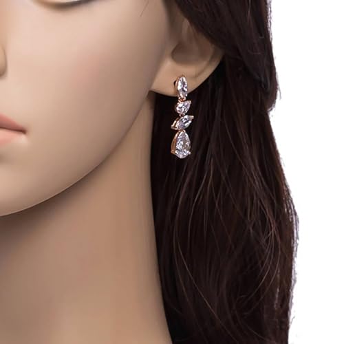 Ohrhänger Gold 585, Damen Ohrhänger aus 14 Karat Gelbgold Blatt-Moissanit von Mesnt