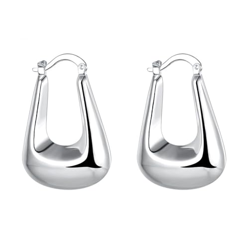 Ohrhänger Mädchen, Frauen Ohrhänger aus 9 Karat Weißgold U-Form von Mesnt