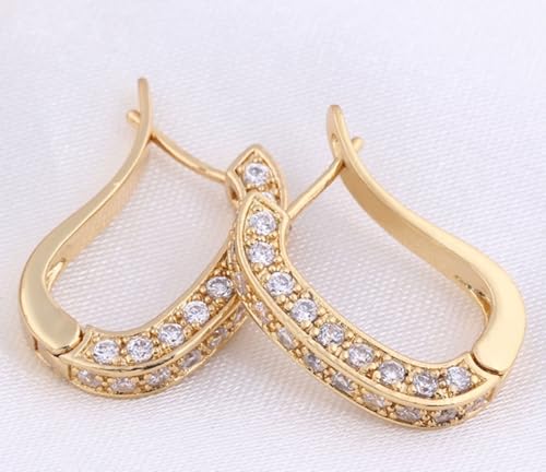 Ohrringe Creolen Gold, Damen Creolen aus 9 Karat Gelbgold U-Form mit Moissanit Ohrringe Creolen Gold, Damen Creolen aus 9 Karat Gelbgold U-Form mit Moissanit von Mesnt