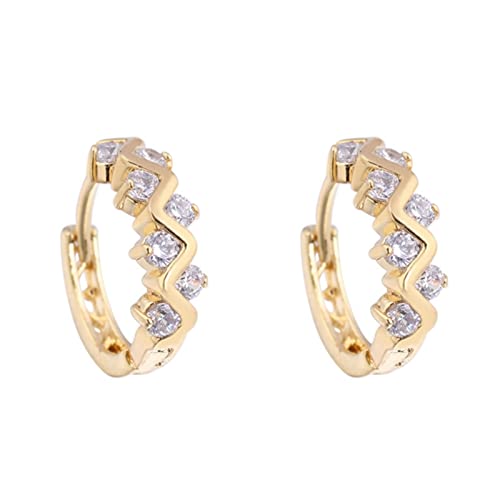 Ohrringe Creolen Gold, Frauen Creolen aus 9 Karat Gelbgold Moissanit in Reifen- und Rundform von Mesnt