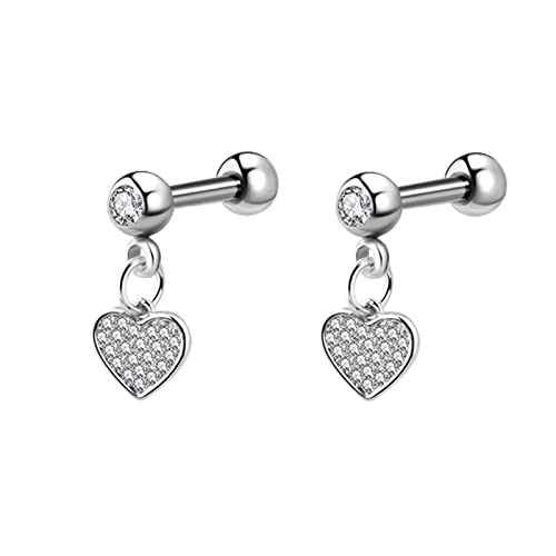 Ohrringe Damen, Frauen Ohrhänger aus 18 Karat Weißgold Herzförmig mit Moissanit von Mesnt