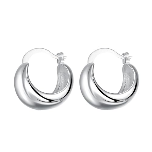 Ohrringe Damen Creolen, Damen Creolen aus 18 Karat Weißgold Vintage Creolen von Mesnt