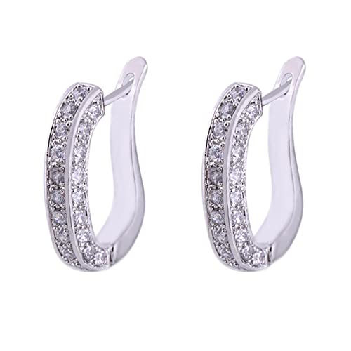 Ohrringe Damen Creolen, Frauen Creolen aus 14 Karat Weißgold U-Form mit Moissanit Ohrringe Damen Creolen, Frauen Creolen aus 14 Karat Weißgold U-Form mit Moissanit von Mesnt