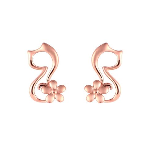 Ohrstecker Damen, Frauen 9K Roségold Elegante Blumen-Ohrstecker von Mesnt