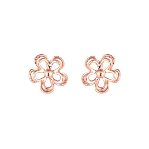 Ohrstecker Damen Rosegold, Frauen 18K Roségold Hohle Blumen Ohrstecker von Mesnt