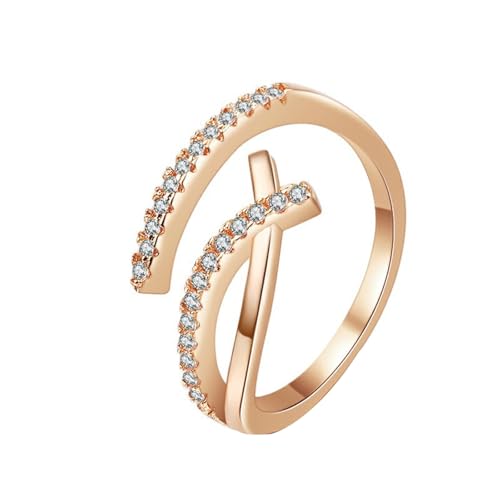 Ring Gelbgold 585 Diamant, 14 Karat Gelbgold Frauen Ehering Unendlichkeit mit im Labor hergestelltem Diamanten, Größe 57 (18.1) von Mesnt