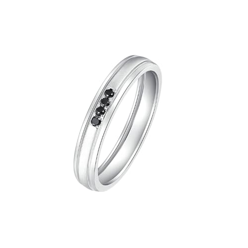Verlobungsring für Männer, 18K Weißgold Ring für Männer with Im Labor hergestellter Diamant 0.07ct und Im Labor hergestellter Diamant, Größe 68 (21.6) von Mesnt