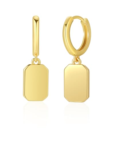 Mesovor Gold Münzen Scheiben Creolen für Damen, 18 Karat Vergoldete Zierliche Kleine Diamant-Scheiben-Stab-Ohrringe Schmuck (Stil 05) von Mesovor