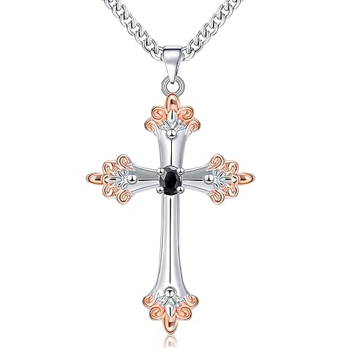 Mesovor Kreuz Kette Halskette für Frauen, Religiöser Glaube Kreuz Gott gesegnet Anhänger Halskette für Mädchen Mutter Frau Geschenke (Iris-Wunderschön) von Mesovor