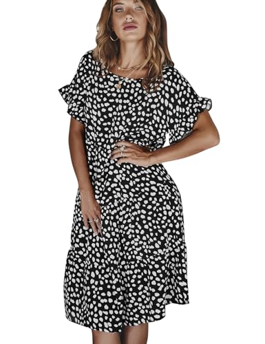 MessBebe Sommerkleid Damen Kurzarm Lässiges Rundhals Kleider Knielang Loose Fit Elegant Minikleid Boho Strandkleider Freizeitkleid MessBebe Sommerkleid Damen Kurzarm Lässiges Rundhals Kleider Knielang Loose Fit Elegant Minikleid Boho Strandkleider Freizeitkleid von MessBebe