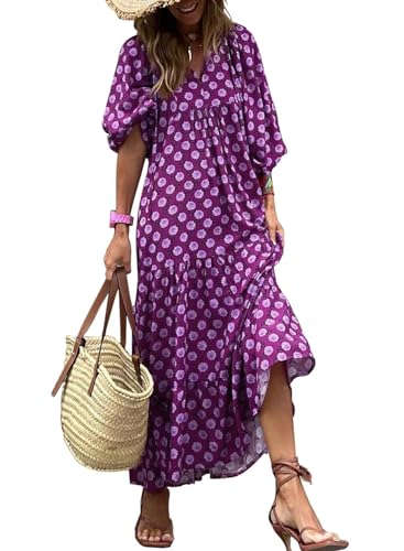 MessBebe Sommerkleider Damen 3/4-Ärmel Elegant V-Ausschnitt Halblange Ärmel Boho Langarm Blumenkleid Midi Lässig Sommer Freizeitkleid MessBebe Sommerkleider Damen 3/4-Ärmel Elegant V-Ausschnitt Halblange Ärmel Boho Langarm Blumenkleid Midi Lässig Sommer Freizeitkleid von MessBebe