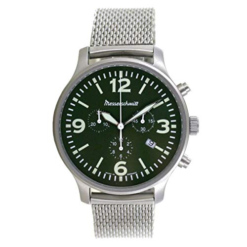 Messerschmitt Herren-Fliegeruhr Chronograph mit Milanaise-Armband ME-3H204M von Messerschmitt