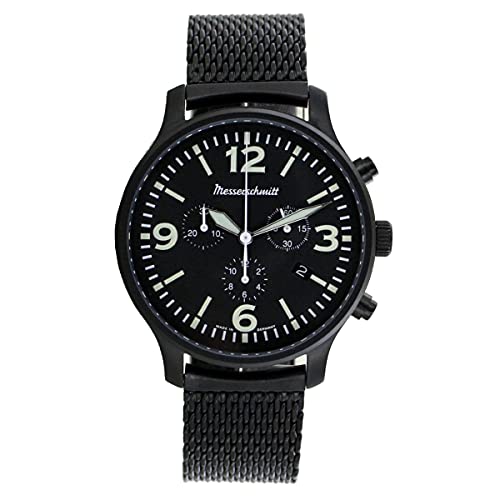 Messerschmitt Herren-Chronograph für Flieger Schwarz ME-3H205M-PVD von Messerschmitt