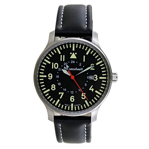 Messerschmitt Herren-Fliegeruhr GMT mit Lederband ME-3H84GMT von Messerschmitt