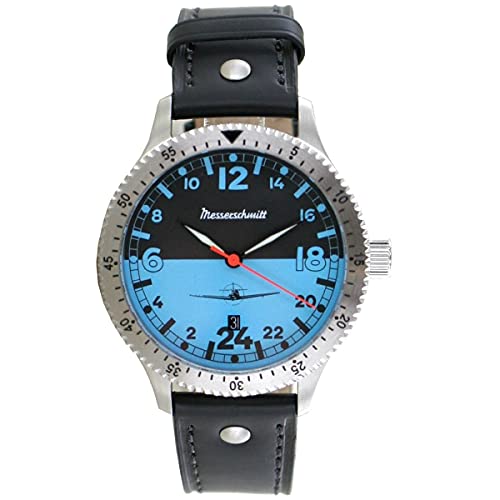 Messerschmitt Herren-Fliegeruhr ME108 Night & Day Schwarz/Blau 108-24DR-B von Messerschmitt
