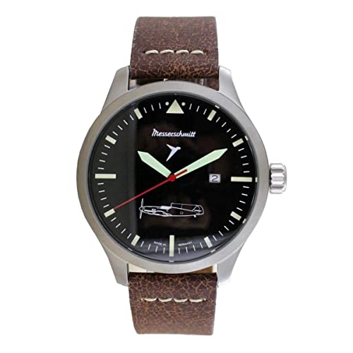 Messerschmitt Aristo Herren Uhr Fliegeruhr ME109-47 Leder Vintage von Messerschmitt