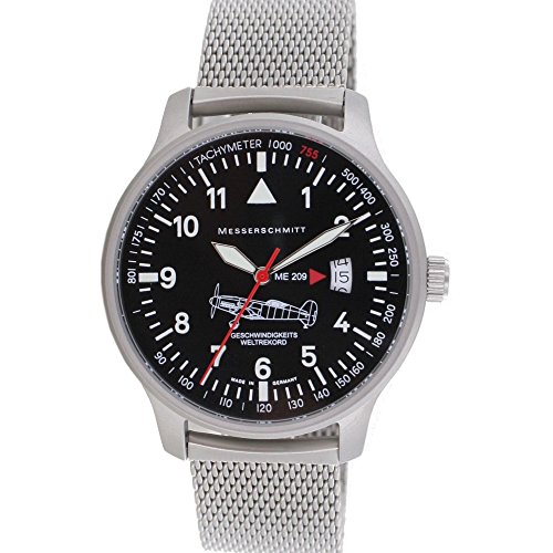 Messerschmitt Fliegeruhr Sondermodel Geschwindigkeitsrekord ME-209M Ronda Swiss Movement 5ATM mit Milanaise Armband von Messerschmitt