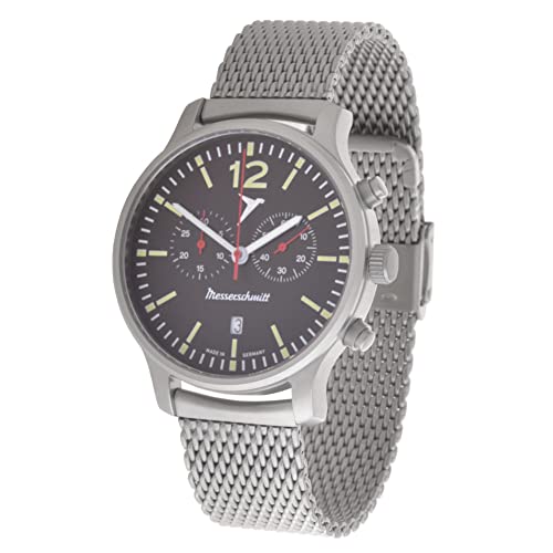 Messerschmitt Herren-Chronograph Fliegeruhr mit Milanaise-Band ME5021-42M von Messerschmitt