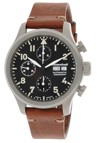 Messerschmitt Herren-Fliegeruhr Automatik Chronograph mit Lederband ME-3H214 von Messerschmitt