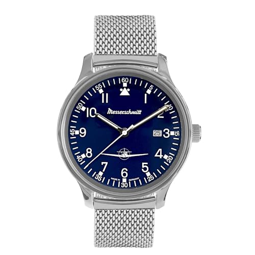 Messerschmitt Herren-Fliegeruhr Mesh-Band Blau ME42-108M von Messerschmitt