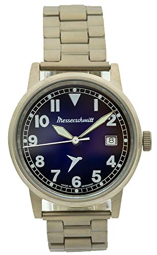 Messerschmitt Quarz ME 385-TIB Aristo Fliegeruhr Edelstahl Titanband – Made in Germany von Messerschmitt