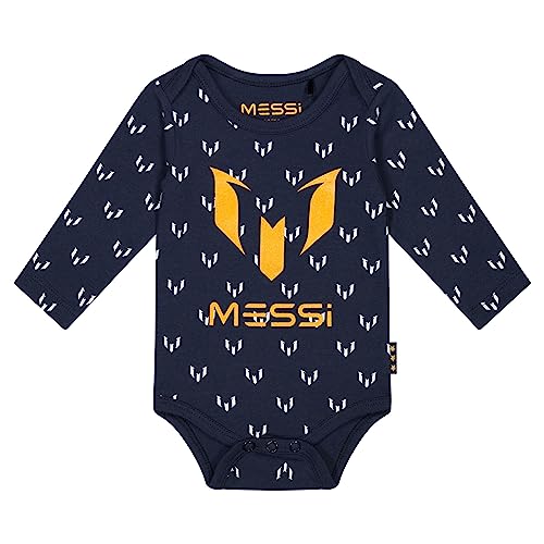 Messi Langarm Babybody Jungen blauen mit Logos - Offizielle Kleidung für Kinder von Messi