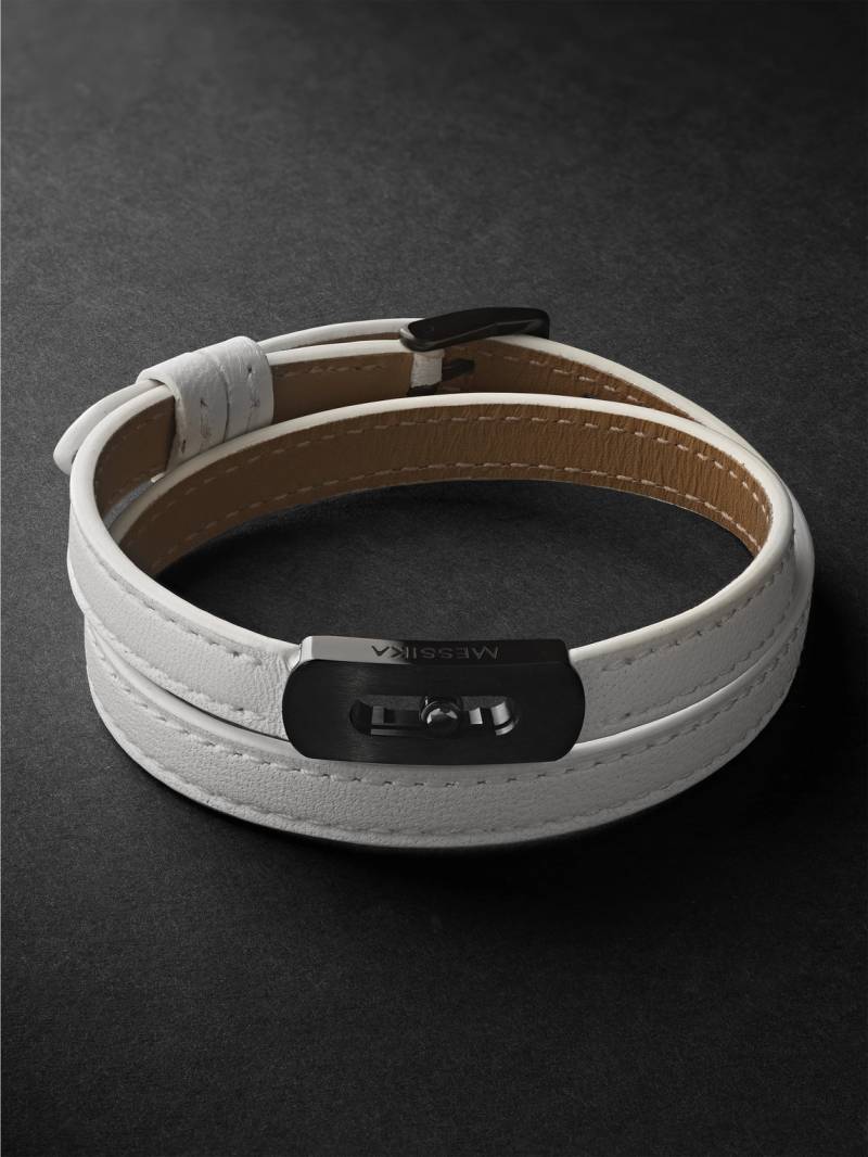 Messika - DLC-Coated Titanium and Leather Bracelet - Men - White - L von Messika