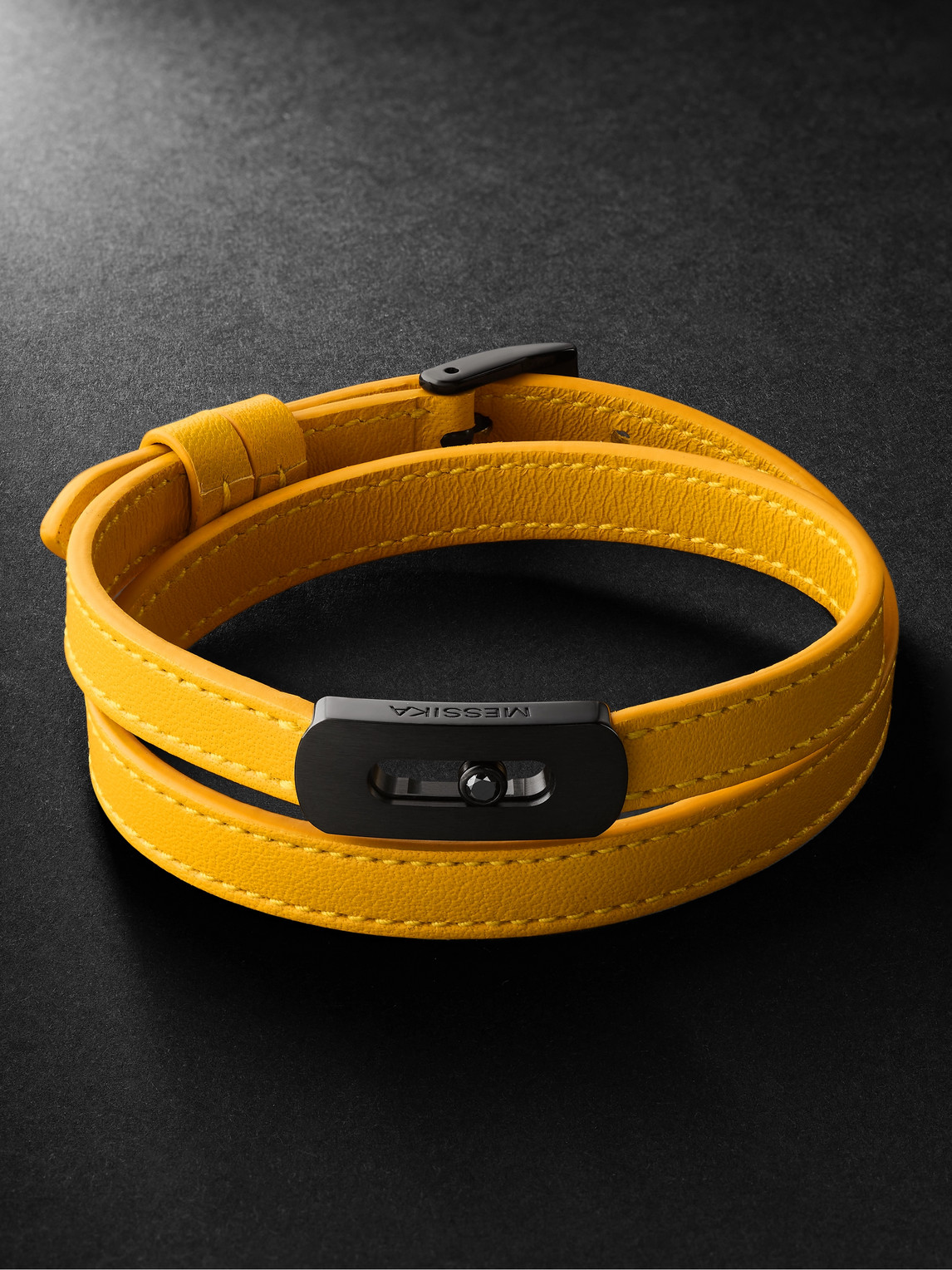 Messika - My Move DLC-Coated, Diamond and Leather Bracelet - Men - Yellow - L von Messika