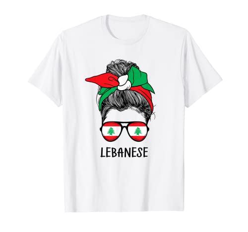 Lebanese Girl Lebanese Heritage Lebanon Flag T-Shirt von Messy Bun Matching Novelty Outfits ...