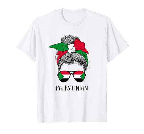 Palestinian Girl Palestinian Heritage Palestine Flag T-Shirt von Messy Bun Matching Novelty Outfits ...