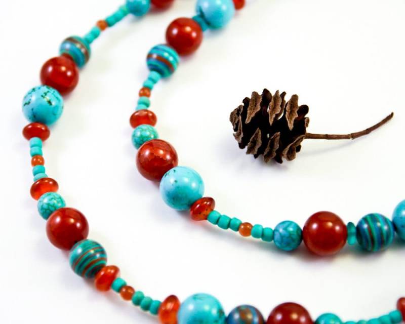 Die Siena & Türkis Halskette von MessyGoddess