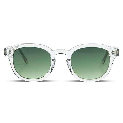 MessyWeekend Sonnenbrille Herren Rund mit handgefertigtem Acetat Rahmen - Gläser mit vollem UV400 Schutz - Designer, Coole, Vintage Sonnenbrille für Männer - Round Sunglasses Men - BILLE von MessyWeekend