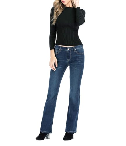 MetHera Damen Le Mel Classic Stretch Curvy Bootcut Jeans, Neben Ihnen, 44 Lange von MetHera