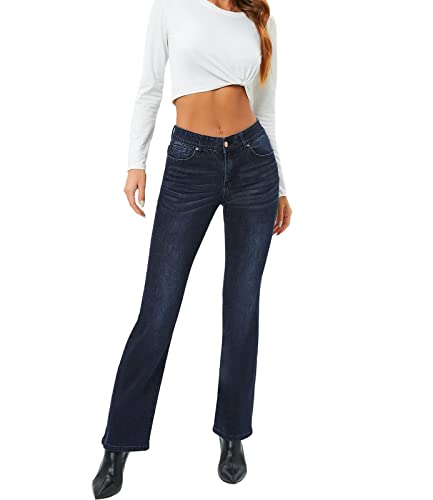 MetHera Le Mel Classic Stretch Damen Jeans mit Bootcut - Blau - 44 von MetHera