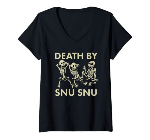 Damen Death von Snu-Snu T-Shirt mit V-Ausschnitt von Meta Cortex