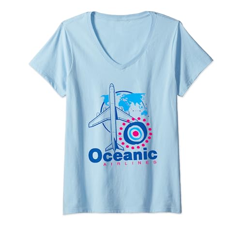 Damen Oceanic Airlines T-Shirt mit V-Ausschnitt von Meta Cortex