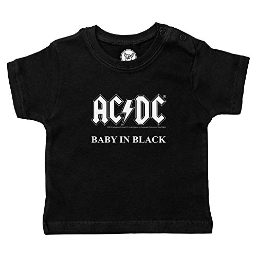 Metal Kids AC/DC (Baby in Black) - Baby T-Shirt, schwarz, Größe 80/86 (12-24 Monate), offizielles Band-Merch von Metal Kids