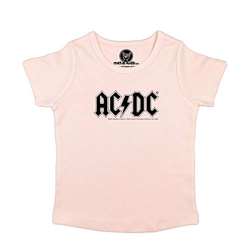 Metal Kids AC/DC (Logo) - Girly Shirt, Hellrosa, Größe 152 (12-13 Jahre), offizielles Band-Merch von Metal Kids