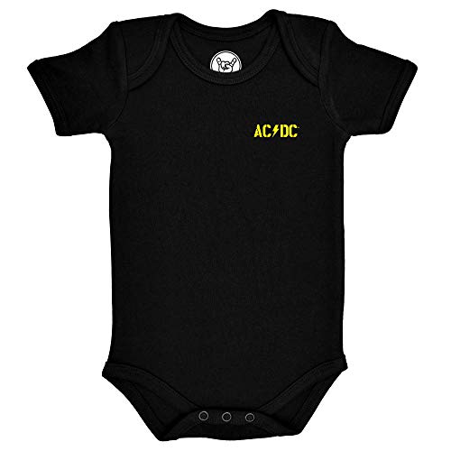 Metal Kids AC/DC (PWR UP) - Baby Body, schwarz, Größe 56/62 (0-6 Monate), offizielles Band-Merch von Metal Kids