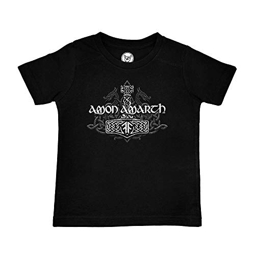 Metal Kids Amon Amarth (Thors Hammer) - Kinder T-Shirt, schwarz, Größe 104 (4-5 Jahre), offizielles Band-Merch von Metal Kids