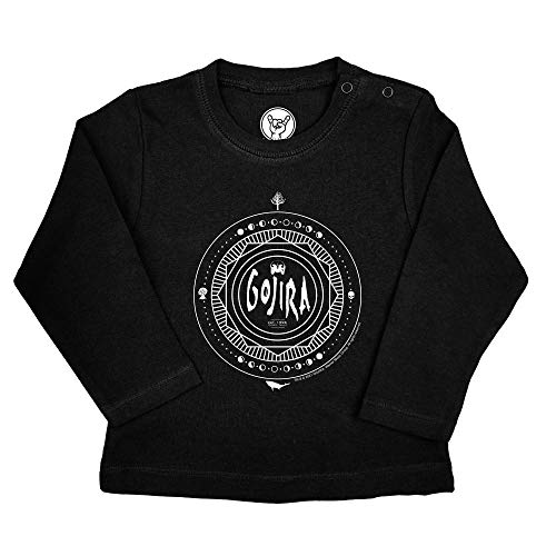 Metal Kids Gojira (Moon Phases) - Baby Longsleeve, schwarz, Größe 68/74 (6-12 Monate), offizielles Band-Merch von Metal Kids