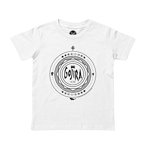 Metal Kids Gojira (Moon Phases) - Kinder T-Shirt, weiß, Größe 128 (8-9 Jahre), offizielles Band-Merch von Metal Kids