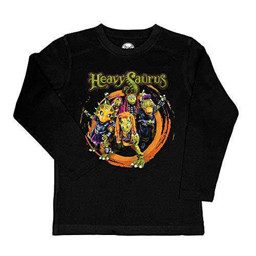 Metal Kids Heavysaurus (Rock 'n Rarr) - Kinder Longsleeve, schwarz, Größe 104 (4-5 Jahre), offizielles Band-Merch von Metal Kids