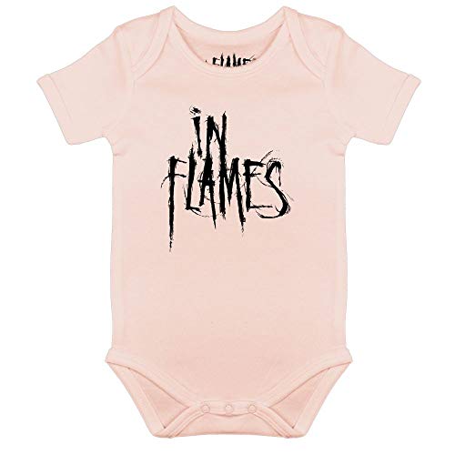 Metal Kids In Flames (Logo) - Baby Body, Hellrosa, Größe 80/86 (12-24 Monate), offizielles Band-Merch von Metal Kids
