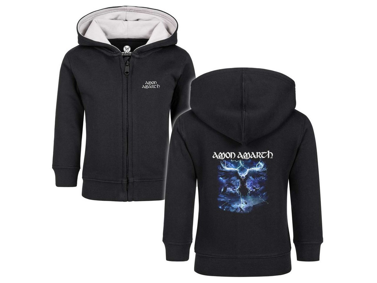 Metal Kids Kapuzensweatjacke mit Amon Amarth (Raven's Flight) Aufdruck für Babys (0–24 M) von Metal Kids