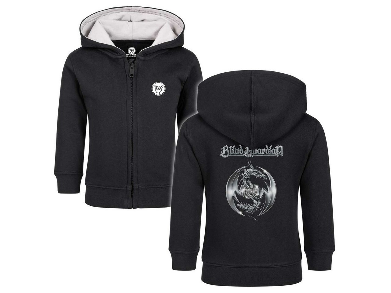 Metal Kids Kapuzensweatjacke mit Blind Guardian (Silverdragon) Aufdruck für Babys (0–24 M) von Metal Kids